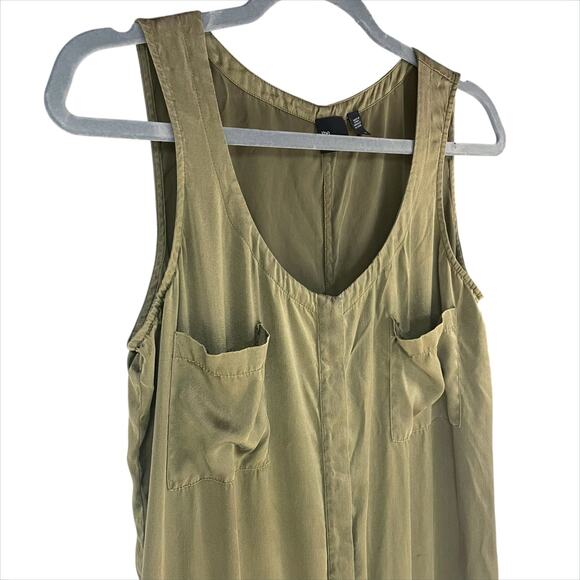 EILEEN FISHER The Fisher Project Olive Vintage Wash Silk Jumpsuit S FAIR COND - Picture 2 of 9